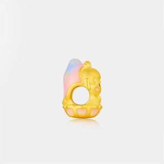 曼卡龙 拜拜好运黄金挂坠3D硬金工艺足金转运珠