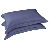 FUANNA 富安娜罗马情怀 长绒棉抗菌枕套 蓝色 74*48cm 一对装