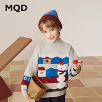马骑顿（MQD）【拜年服】男童冬季卡通雪人保暖亲肤半高领毛衣
