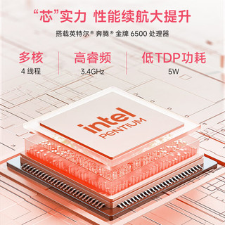 方正Founder 鲲鹏系列 奔腾6500Y 32GB+1TB 粉色 14英寸笔记本电脑