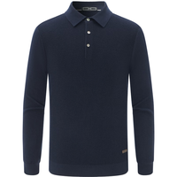 EMZ 【100%羊毛】男士羊毛衫毛衣针织衫25秋冬季保暖亲肤 【翻领款】藏青 L 175/92A