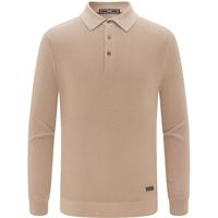 EMZ  【100%羊毛】男士羊毛衫毛衣针织衫25秋冬季保暖亲肤 【翻领款】浅卡其 XL 180/96A