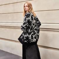 保暖服饰：BCBGMAXAZRIA 【初剪羊毛混纺】浮花梦境 女士提花针织开衫外套