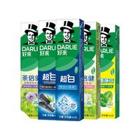 DARLIE 好来 牙膏套装 (超白亮白隔离90g+竹炭深洁90g+密泡小苏打冷压椰子油90g+茶倍健龙井薄荷90g+双重薄荷原味清凉薄荷90g)