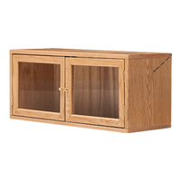 原始原素实木书柜简约现代客厅展示柜家用组合书柜带玻璃门书柜顶柜