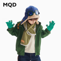 马骑顿(MQD)MQD童装男童外套24秋季儿童连帽上衣宽松宝宝秋装宽松夹克衫 墨绿 160