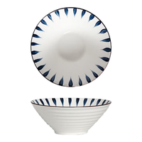 甄臻 大碗面碗ins创意色彩沙拉碗汤碗家用面碗斗笠碗手绘拉面碗防烫碗 加厚火影款斗笠碗 8英寸 2个