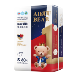 爱酷熊 畅吸纸尿裤S112片尿不湿新生儿小号超薄大吸量透气尿裤
