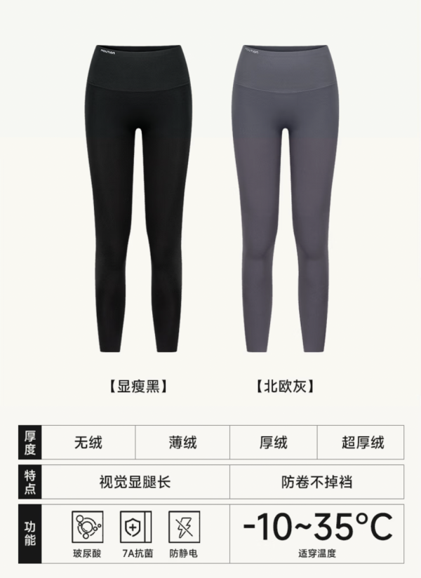 茉寻 Angelababy同款鲨鱼裤外穿高腰收腹提臀反重力显瘦加绒瑜伽打底裤 显瘦黑【无绒--适合20℃-35℃】 S (70-85斤)