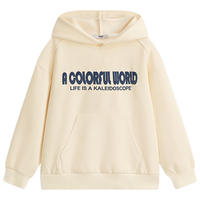 马骑顿 MQD童装男大童24春学院风运动休闲字母连帽卫衣 米白 140cm