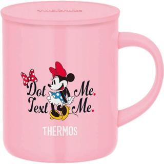 THERMOS 膳魔师 不锈钢马克杯保温简约可爱带盖牛奶杯咖啡杯 JDG-350DS-LP粉色米妮