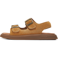 泰兰尼斯meta夏季魔术贴女童复古休闲鞋女宝舒适轻便勃肯凉鞋 松果驼 31码 内长20.5cm适合脚长19.5cm