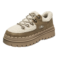 SKECHERS 斯凯奇 女鞋加绒保暖厚底增高复古百搭休闲鞋167902 BRNT 39