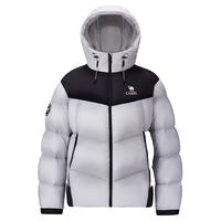 骆驼火山PRO鹅绒服迪丽热巴同款男女冬季加厚羽绒服M35CR07101A 7101A太空灰/幻影黑 男女同款