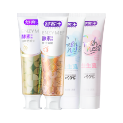 舒客 旗舰店酵素美白牙膏益生菌清新口气成人含氟口腔清洁亮白正品
