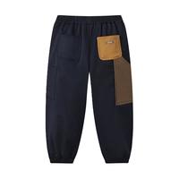 马骑顿MQD男童25冬户外拼接工装裤露营登山束脚裤休闲裤 藏青 130