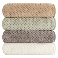 三利2条毛巾洗脸成人男女家用擦头发吸水速干A类菠萝格珊瑚绒毛巾 天空灰+浅咖色