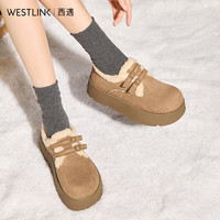 西遇 厚底加绒保暖毛毛雪地靴