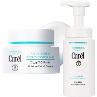 88VIP：珂润 Curel/珂润润浸保湿补水套装（面霜40g 洁颜泡沫150ml）敏感肌可用
