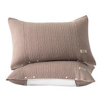 MERCURY 水星家纺 A类提花情侣枕套一对双人柔软亲肤透气枕巾48*72cm星舒意 褐