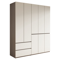 莱仕达实木衣柜分段式收纳隐藏式免拉手主卧室储物大衣橱XD88# 四门衣柜 1.6米四门衣柜