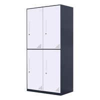 中伟更衣柜铁皮柜健身房浴室员工职员柜薄边四门门更衣柜灰白套