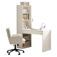 QuanU 全友 现代简约百搭转角书桌书柜书架一体组合电脑桌学习桌