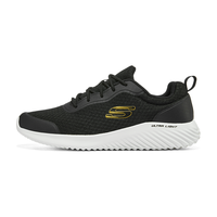 Skechers斯凯奇夏季网布透气男鞋黑色休闲鞋绑带舒适简约运动鞋