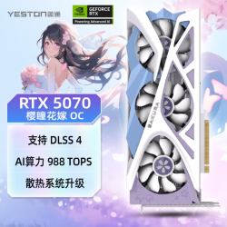 盈通 5070 樱瞳花嫁 OC 12G电竞游戏设计AI智能学习电脑独立显卡