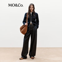MO&Co.【active系列】针织开衫2025冬厚实绒感小高领外套MBE4CAR005 深宝蓝色 L /170