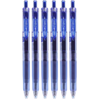 uni 三菱（三菱铅笔 uni）UMN-105中性笔按动式signo签字笔办公水笔考试用笔 蓝色6支装