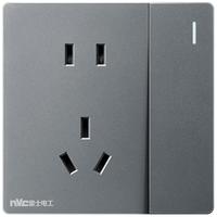 雷士 NVC Lighting照明 心悦系列 Q3 单控五孔插座 星空灰