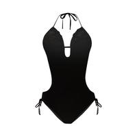 BALNEAIRE 范德安 挂脖三角连体泳衣女露背系带聚拢性感复古镂空立体钩花沙滩