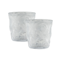 京东京造 日式玻璃冰川纹理杯加厚家用酒杯啤酒杯咖啡杯250ml两只装 冰川杯 两只装