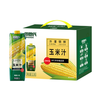 BAIENSHI 佰恩氏 水果玉米汁鲜榨热饮植物饮料1L*6瓶大瓶送礼