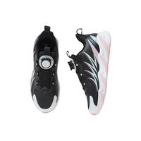 乔丹QIAODAN童鞋儿童跑步鞋2024年冬季皮面女童大童休闲鞋运动鞋 黑色/轻氧粉 34码