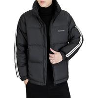 花花公子中年爸爸羽绒服男冬季加厚保暖中老年男装冬天男士外套 SXY-2311黑色【羽绒服】 M 120斤以下