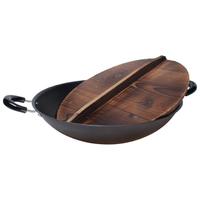 OTAFUKU 五福源仕 HD33 炒锅(33cm、不粘、无涂层、黑色)