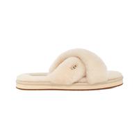 UGG春季女士休闲潮流交叉纯色居家户外舒适时尚平底毛拖鞋1138116 NAT | 自然白色 37