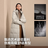 波司登（BOSIDENG）2590鹅绒羽绒服女过膝长款经典商务连帽保暖外套B250244174 朔月米|7288 L 170/92A 体重约120-130斤