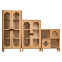 源氏木语儿童家具儿童书柜全实木组合简约书房家用储物柜玩具收纳柜落地靠墙柜子 带腿两层移门柜