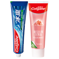Colgate/高露洁 清新口气 牙膏套装 玫瑰盐+薄荷 115g+120g