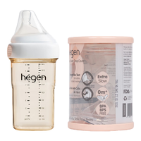 HEGEN新生儿奶瓶ppsu240ml宽口径耐摔防胀气多功能奶瓶 240ml（自带2段奶嘴）+0段奶嘴