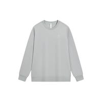 特步卫衣男2025秋季运动休闲内搭套头衫圆领运动长袖上衣男款 皎月灰-加绒 3XL