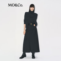 MO&Co.针织衫开衫两件套2025冬细闪烫钻流星空针破洞轻暖MBE4CAR036 炭黑花灰色 S /160