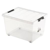 茶花 CHAHUA大容量透明收纳箱玩具衣服衣柜收纳宿舍家用大收纳箱 透明收纳箱90L