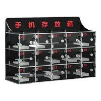 中伟手机柜亚克力透明手机存放保管柜简易寄存柜带锁收纳箱单门尺寸100*100*180六门存放柜