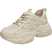 他她（TATA）老爹鞋女厚底增高轻便百搭休闲鞋运动鞋秋季WM601BM4 杏色 39