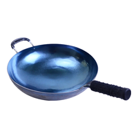 阎铁匠章丘炒锅铁锅轻便锻打炒菜锅无涂层老式物理不粘锅家用炒勺已开锅 轻便镜面款36厘米带耳 36cm
