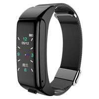 智能手机通用智能手环蓝牙耳机二合一可通话多功能运动计步器腕表 黑钢【高清通话听歌+多功能】